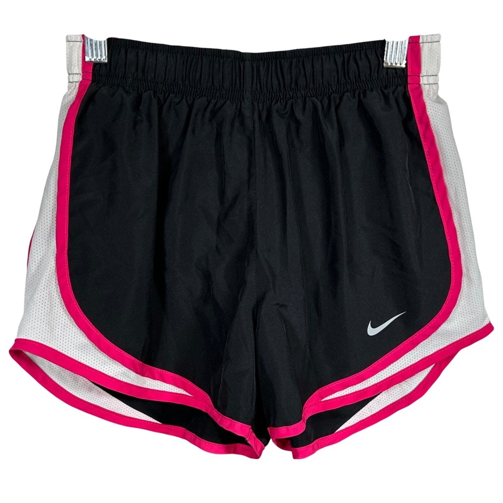 Nike Dri-FIT Tempo Running Shorts Black Pink White Womens XS Athletic Workout